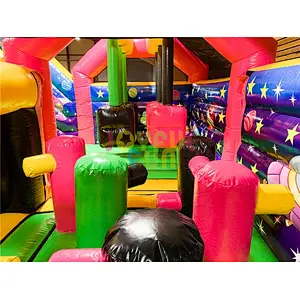 Giant model Guangzhou factory inflatable castle playground with big slide for amusement park