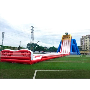 Large 4 lanes hippo inflatable long way water slide for adult