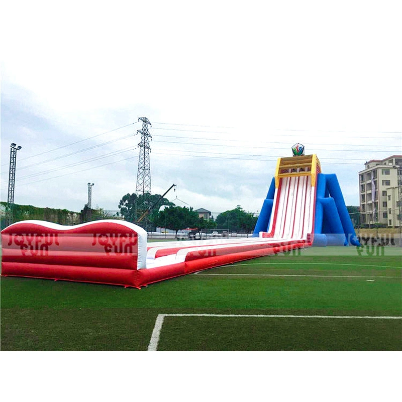 Large 4 lanes hippo inflatable long way water slide for adult