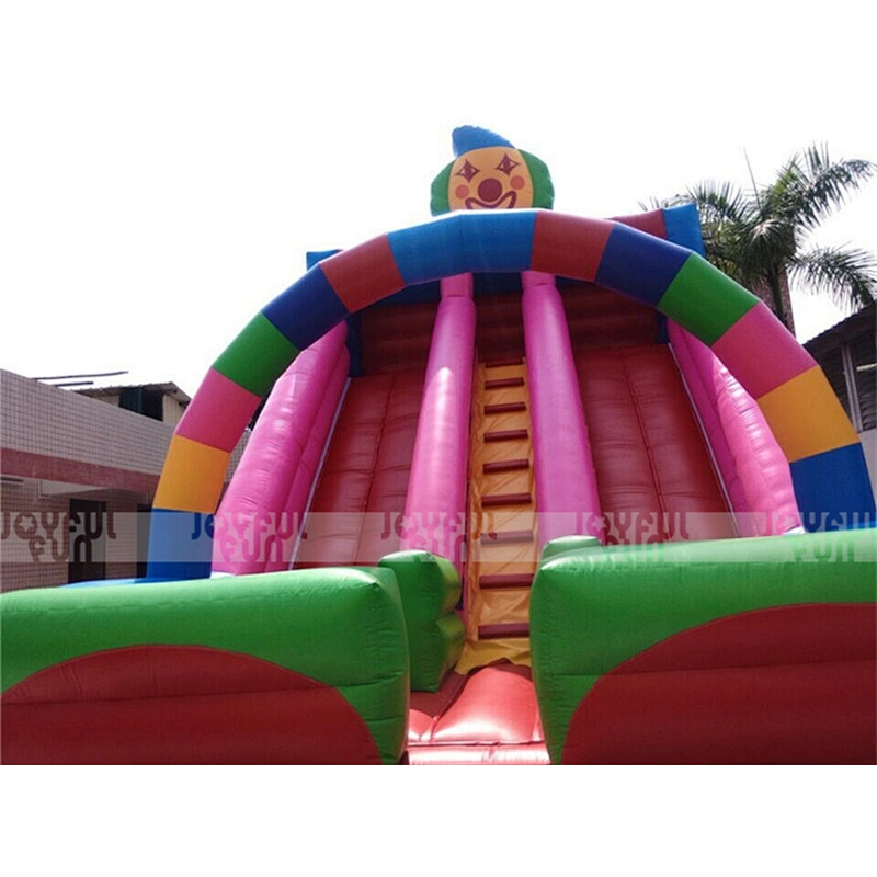 China low price high quality funny game inflatable slide clown dry slide inflatable jumping game for sale