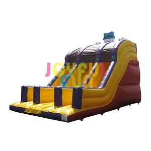 Clown theme 2-lane slide outdoor inflatable dry slide for kids or adult