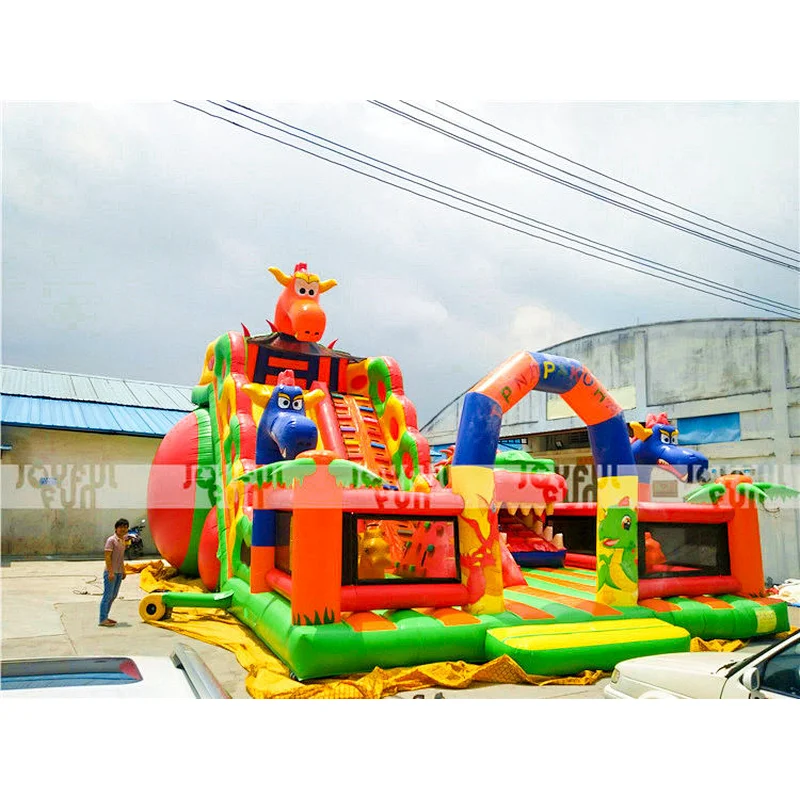 Factory Direct Sale Dragon Dinosaur Movable Mouth Big Slide Playground