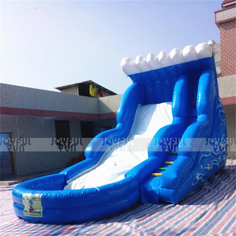 Amusement park wavy commercial inflatable water slide with pool inflatable amusement equipment for sale