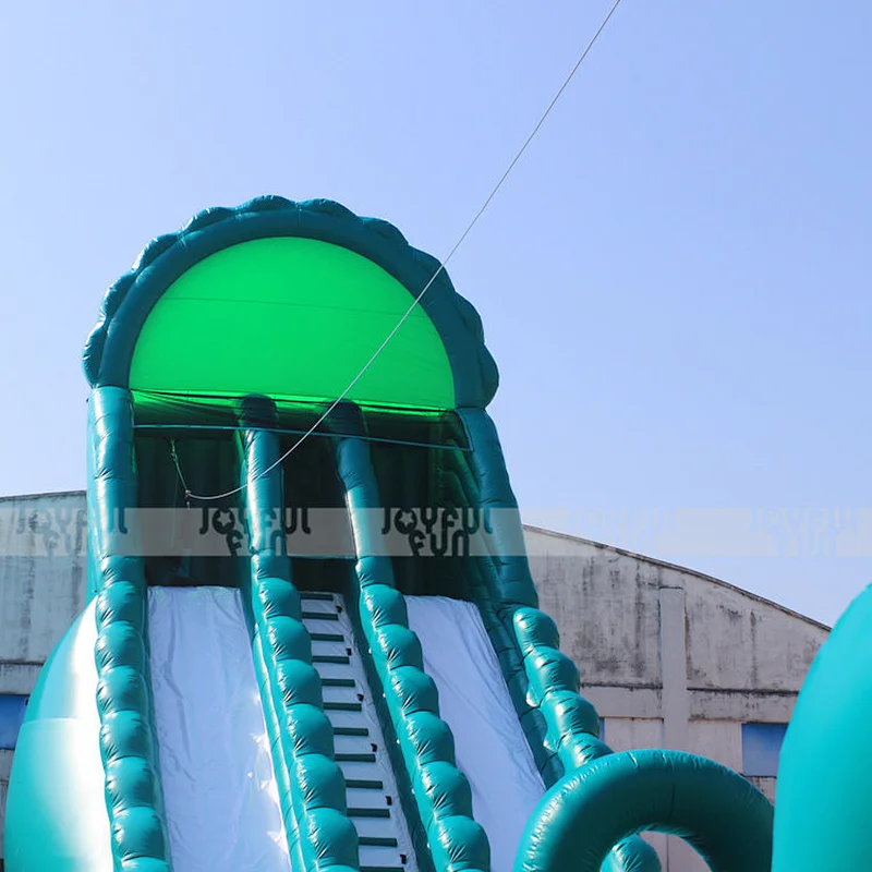 Outdoor sport giantiinflatable zip line with two lanes long slide for summer water game Inflatable for Zip line adventures