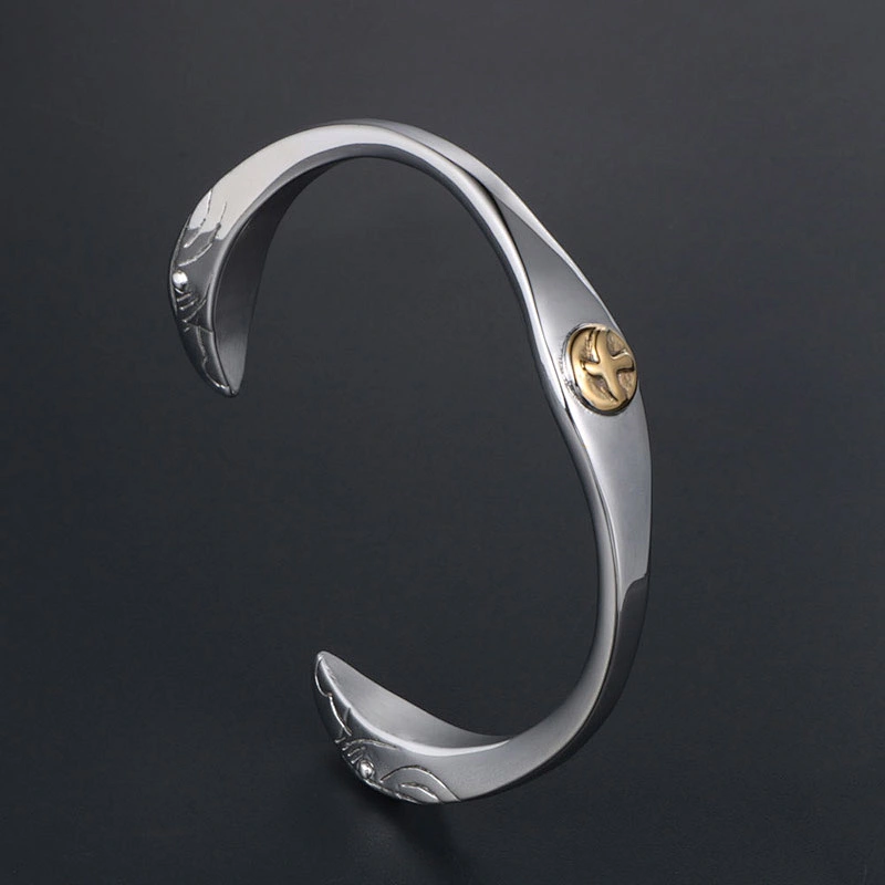 Wholesale And Retail Stainless Steel Antique Silver Men's Hip Hop Punk Vintage Open Flying Eagle Bangle Women's Bracelet Jewelry