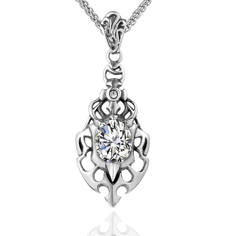 Wholesale And Retail Stainless Steel Antique Silver Womens Hip Hop Punk Gift Party Vintage Diamond Pendants&Charms Jewelry