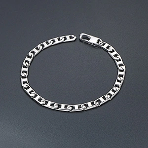 Wholesale And Retail Stainless Steel Antique Silver Men's Hip Hop Punk Gift Party Chain Bangle Bracelet Jewelry