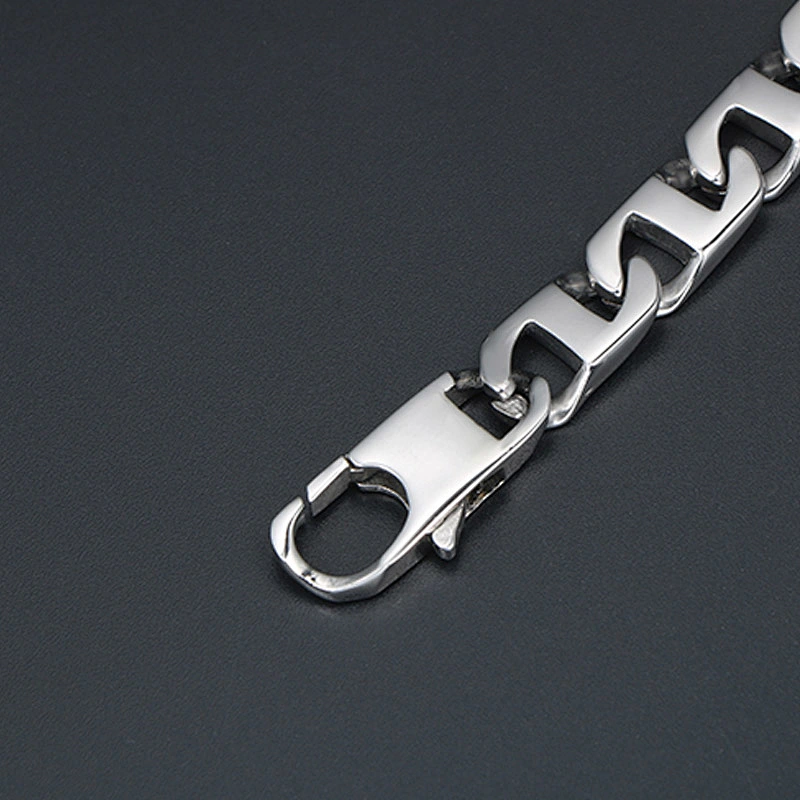 Wholesale And Retail Stainless Steel Antique Silver Men's Hip Hop Punk Gift Party Thick Chain Bangle Bracelet Jewelry