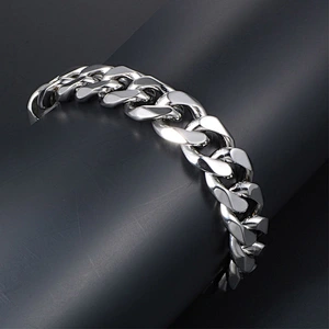 Wholesale And Retail Stainless Steel Antique Silver Men's Hip Hop Punk Gift Fashion Chain Bangle Bracelet Jewelry