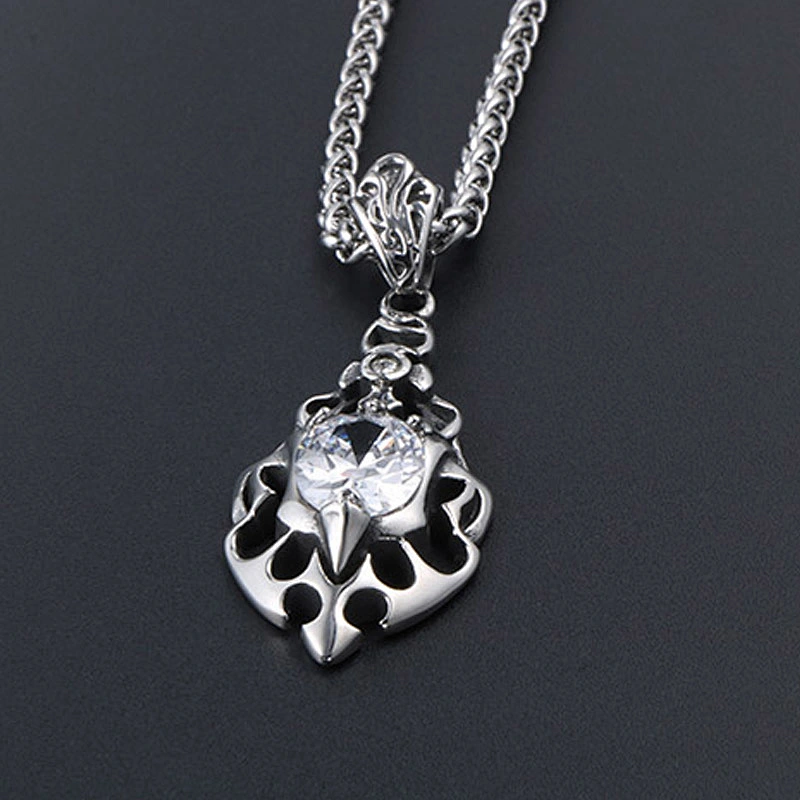 Wholesale And Retail Stainless Steel Antique Silver Womens Hip Hop Punk Gift Party Vintage Diamond Pendants&Charms Jewelry