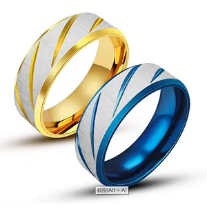 Wholesale And Retail Stainless Steel Silver Gold Men's Hip Hop Punk Gift Party Lovers simple Classic Ring Women's Jewelry