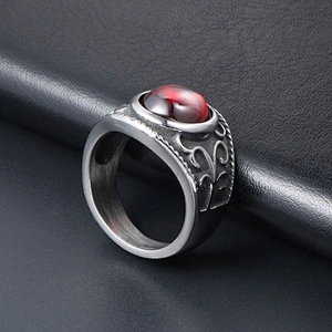 Wholesale And Retail Stainless Steel Antique Silver Men's Hip Hop Punk Gift Party Retro Zircon Rings Women's Gemstone Jewelry