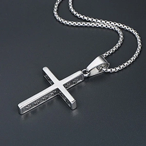 Wholesale And Retail Stainless Steel Antique Silver Womens Hip Hop Punk Gift Party Vintage Cross Pendants&Charms Jewelry