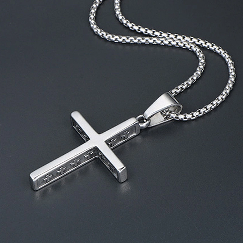 Wholesale And Retail Stainless Steel Antique Silver Womens Hip Hop Punk Gift Party Vintage Cross Pendants&Charms Jewelry