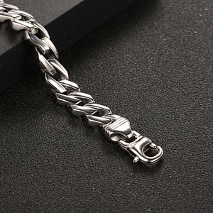 Wholesale And Retail Stainless Steel Antique Silver Men's Hip Hop Punk Gift Fashion Chain Bangle Bracelet Jewelry