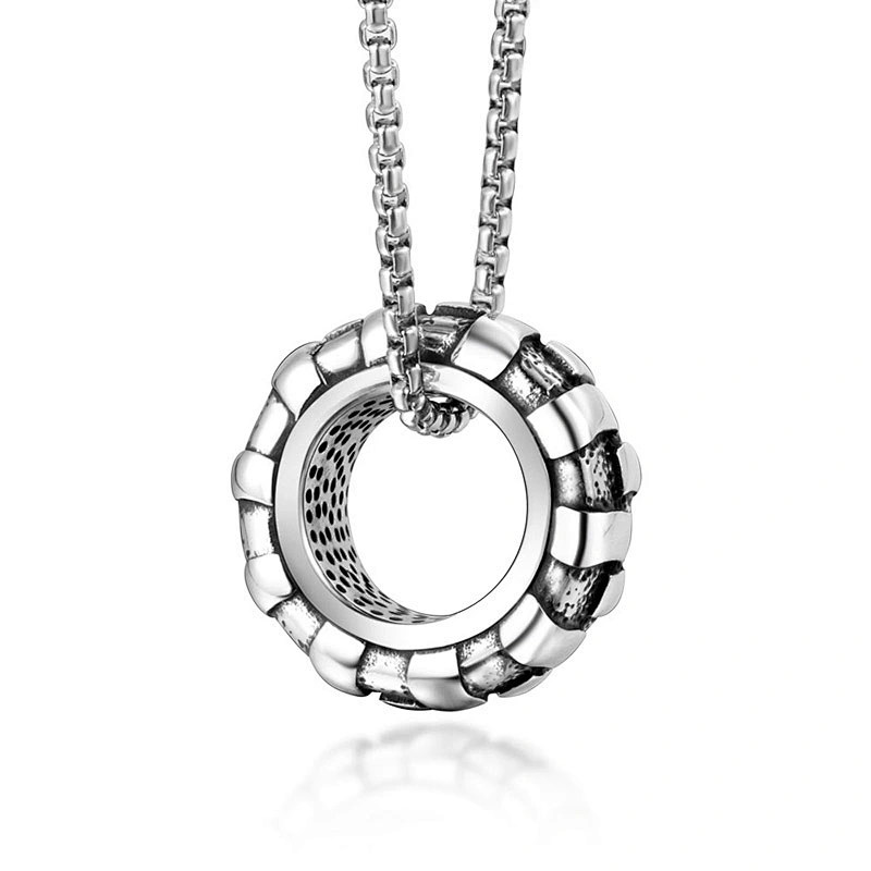 Wholesale And Retail Stainless Steel Antique Silver Womens Hip Hop Punk Gift Party Vintage Tyre Pendants&Charms Jewelry