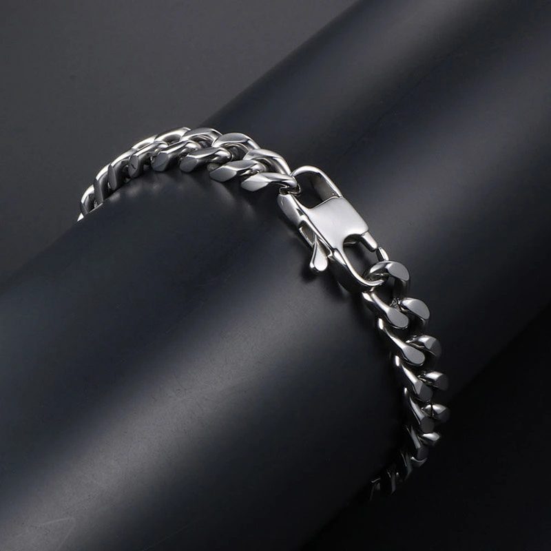 Wholesale And Retail Stainless Steel Antique Silver Men's Hip Hop Punk Gift Party Classic Chain Bangle Bracelet Jewelry