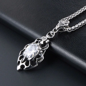 Wholesale And Retail Stainless Steel Antique Silver Womens Hip Hop Punk Gift Party Vintage Diamond Pendants&Charms Jewelry