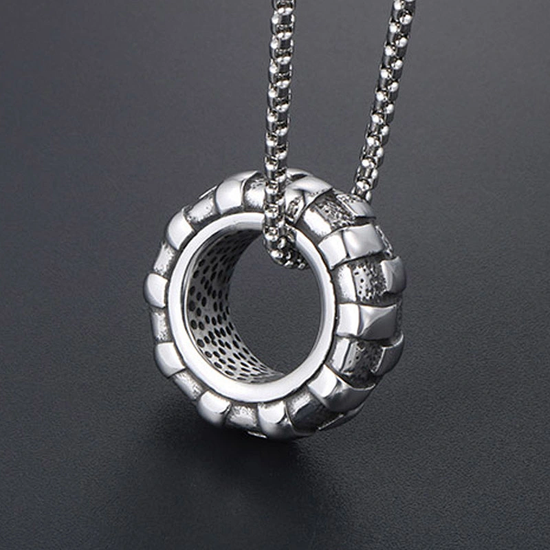 Wholesale And Retail Stainless Steel Antique Silver Womens Hip Hop Punk Gift Party Vintage Tyre Pendants&Charms Jewelry