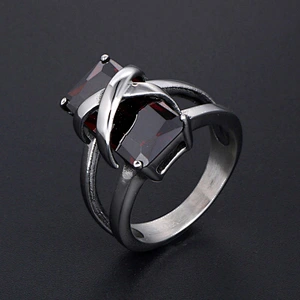 Wholesale And Retail Stainless Steel Antique Silver Men's Hip Hop Punk Gift Party Charm Zircon Rings Women's Gemstone Jewelry