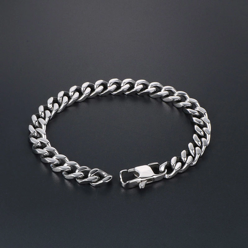 Wholesale And Retail Stainless Steel Antique Silver Men's Hip Hop Punk Gift Party Classic Chain Bangle Bracelet Jewelry