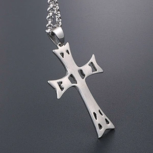 Wholesale And Retail Stainless Steel Antique Silver Womens Hip Hop Punk Gift Party Vintage Cross Skull Pendants&Charms Jewelry