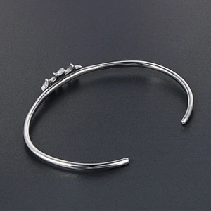Wholesale And Retail Stainless Steel Antique Silver Womens Hip Hop Punk Gift Party Vintage Open Bangle Flower Bracelet Jewelry