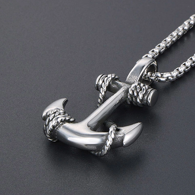 Wholesale And Retail Stainless Steel Antique Silver Womens Hip Hop Punk Gift Party Vintage Ship's Anchor Pendants&Charms Jewelr