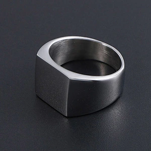 Wholesale And Retail Stainless Steel Silver Black Men's Hip Hop Punk Gift Party Lovers simple Classic Ring Women's Jewelry