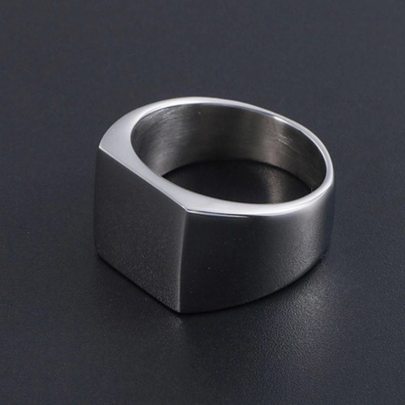 Wholesale And Retail Stainless Steel Silver Black Men's Hip Hop Punk Gift Party Lovers simple Classic Ring Women's Jewelry