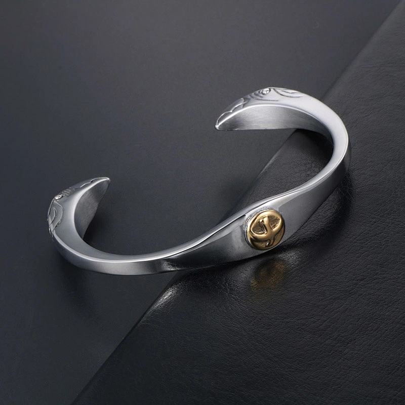 Wholesale And Retail Stainless Steel Antique Silver Men's Hip Hop Punk Vintage Open Flying Eagle Bangle Women's Bracelet Jewelry