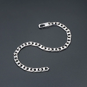 Wholesale And Retail Stainless Steel Antique Silver Men's Hip Hop Punk Gift Party Chain Bangle Bracelet Jewelry