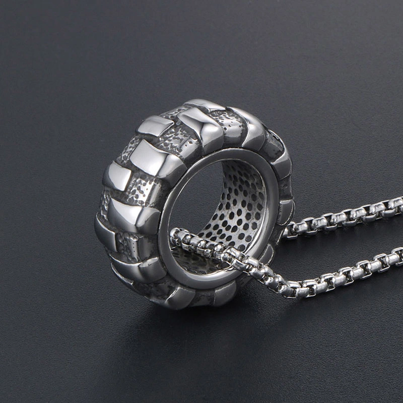 Wholesale And Retail Stainless Steel Antique Silver Womens Hip Hop Punk Gift Party Vintage Tyre Pendants&Charms Jewelry