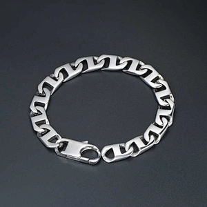 Wholesale And Retail Stainless Steel Antique Silver Men's Hip Hop Punk Gift Party Thick Chain Bangle Bracelet Jewelry