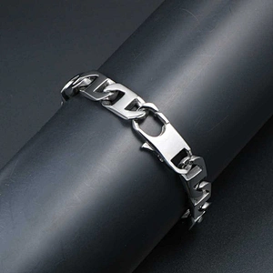 Wholesale And Retail Stainless Steel Antique Silver Men's Hip Hop Punk Gift Party Thick Chain Bangle Bracelet Jewelry