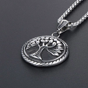 Wholesale And Retail Stainless Steel Antique Silver Womens Hip Hop Punk Gift Party Vintage Tree Pendants&Charms Jewelry