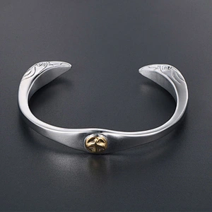 Wholesale And Retail Stainless Steel Antique Silver Men's Hip Hop Punk Vintage Open Flying Eagle Bangle Women's Bracelet Jewelry