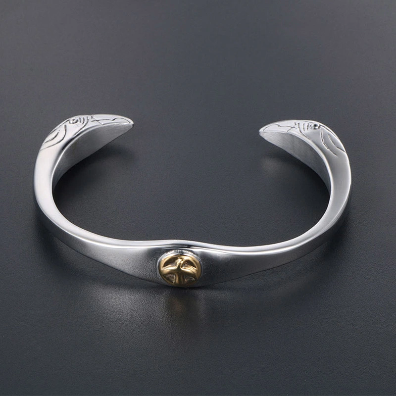 Wholesale And Retail Stainless Steel Antique Silver Men's Hip Hop Punk Vintage Open Flying Eagle Bangle Women's Bracelet Jewelry