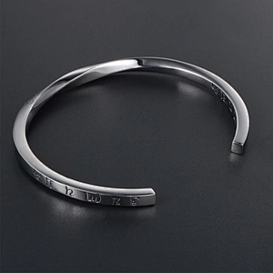 Wholesale And Retail Stainless Steel Antique Silver Men's Hip Hop Punk Gift Party Vintage Open Bangle Women's Bracelet Jewelry
