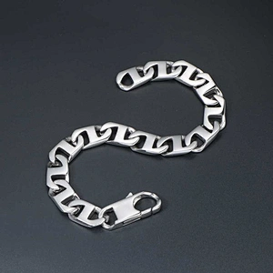 Wholesale And Retail Stainless Steel Antique Silver Men's Hip Hop Punk Gift Party Thick Chain Bangle Bracelet Jewelry