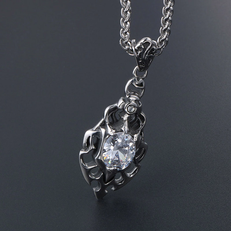 Wholesale And Retail Stainless Steel Antique Silver Womens Hip Hop Punk Gift Party Vintage Diamond Pendants&Charms Jewelry