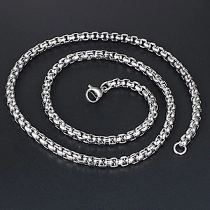 Wholesale And Retail Stainless Steel Antique Silver Men's Hip Hop Punk Gift Party Chain Necklace Jewelry