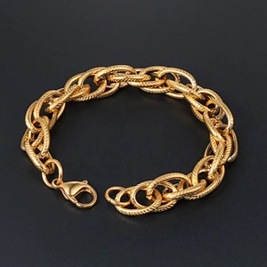 Wholesale And Retail Stainless Steel Antique Silver Men's Hip Hop Punk Gift Fried Dough Twist Chain Bangle Bracelet Jewelry