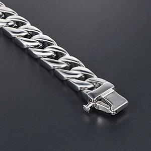 Wholesale And Retail Stainless Steel Antique Silver Men's Hip Hop Punk Gift Party Thick Rough Chain Bangle Bracelet Jewelry