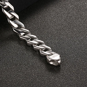 Wholesale And Retail Stainless Steel Antique Silver Men's Hip Hop Punk Gift Fashion Chain Bangle Bracelet Jewelry
