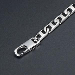 Wholesale And Retail Stainless Steel Antique Silver Men's Hip Hop Punk Gift Party Chain Bangle Bracelet Jewelry