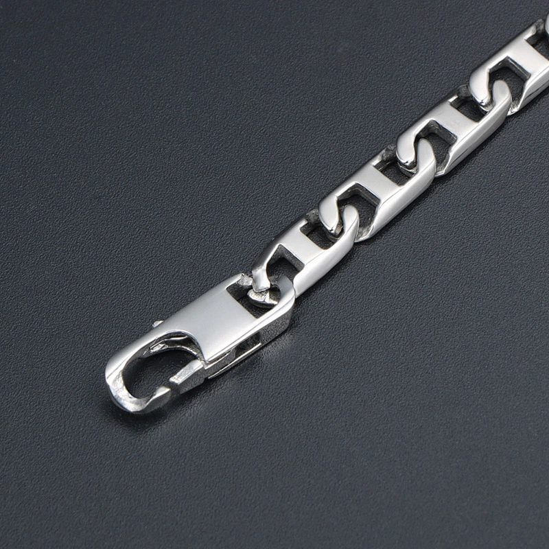 Wholesale And Retail Stainless Steel Antique Silver Men's Hip Hop Punk Gift Party Chain Bangle Bracelet Jewelry