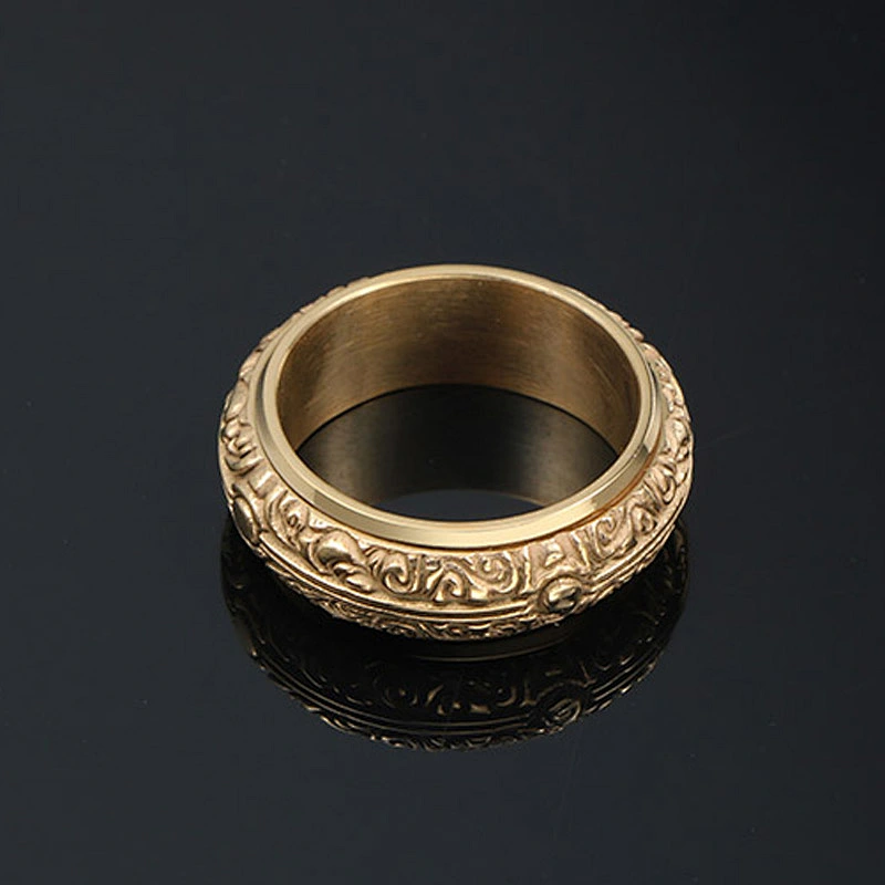 Wholesale And Retail Stainless Steel Antique Silver Men's Hip Hop Punk Gift Party Vintage  Ring Women's Jewelry