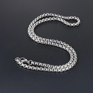Wholesale And Retail Stainless Steel Antique Silver Men's Hip Hop Punk Gift Party Chain Necklace Jewelry