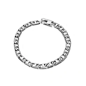 Wholesale And Retail Stainless Steel Antique Silver Men's Hip Hop Punk Gift Party Chain Bangle Bracelet Jewelry